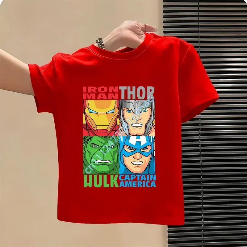 T-Shirt Enfant Avengers - Design Thor Hulk Rouge