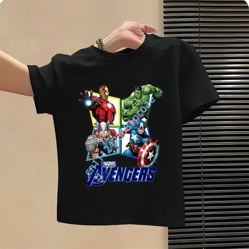 T-Shirt Enfant Avengers - Design Groupe Complet Noir