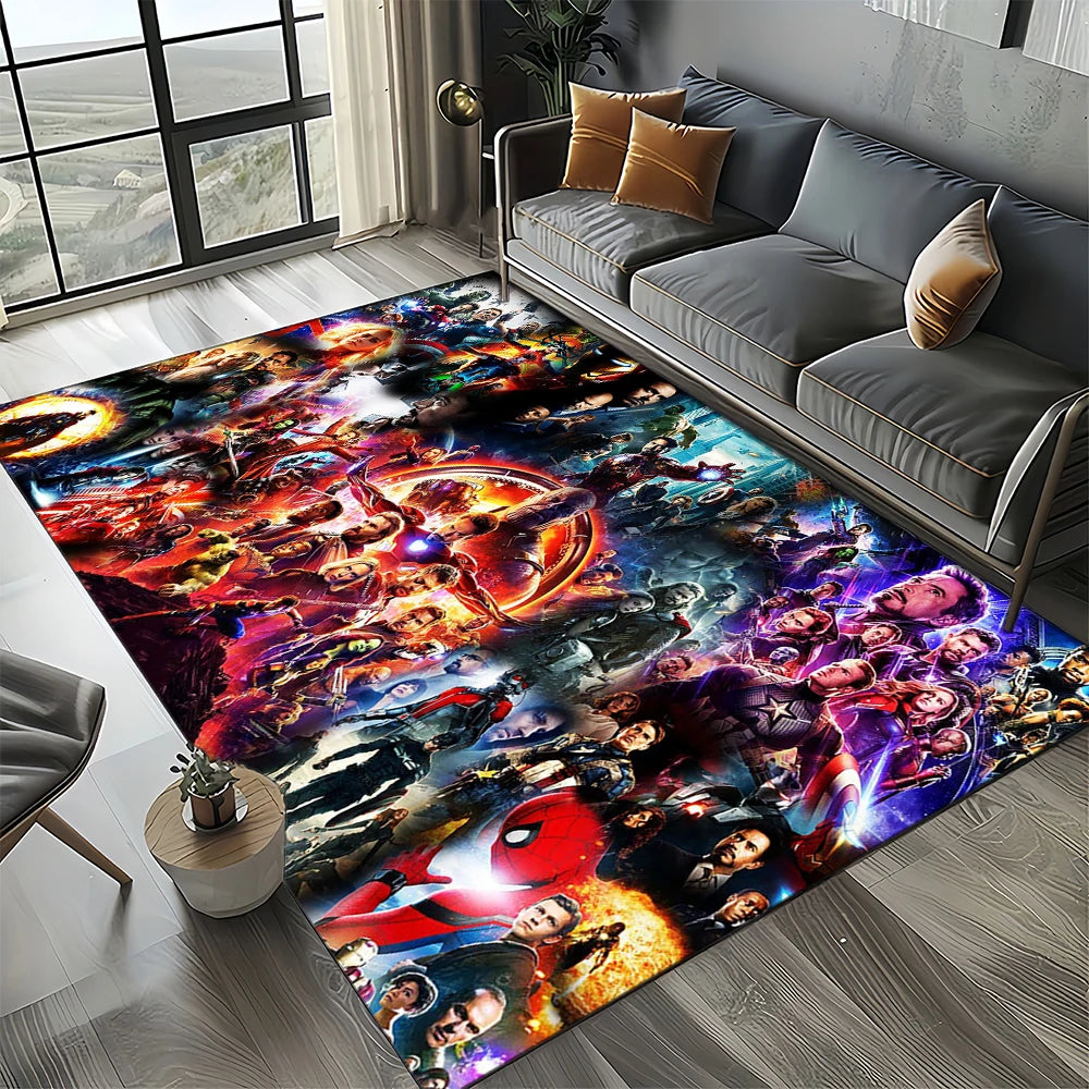 Tapis Avengers 3D - Design Équipe Multicolore