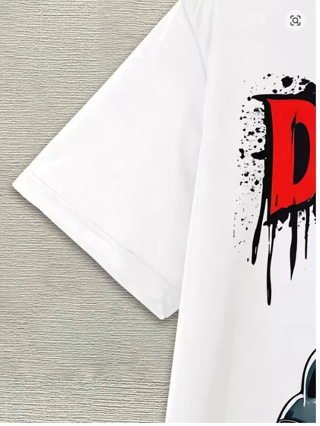 T-Shirt Homme Deadpool 3D - Accroupi Katanas Fond Blanc