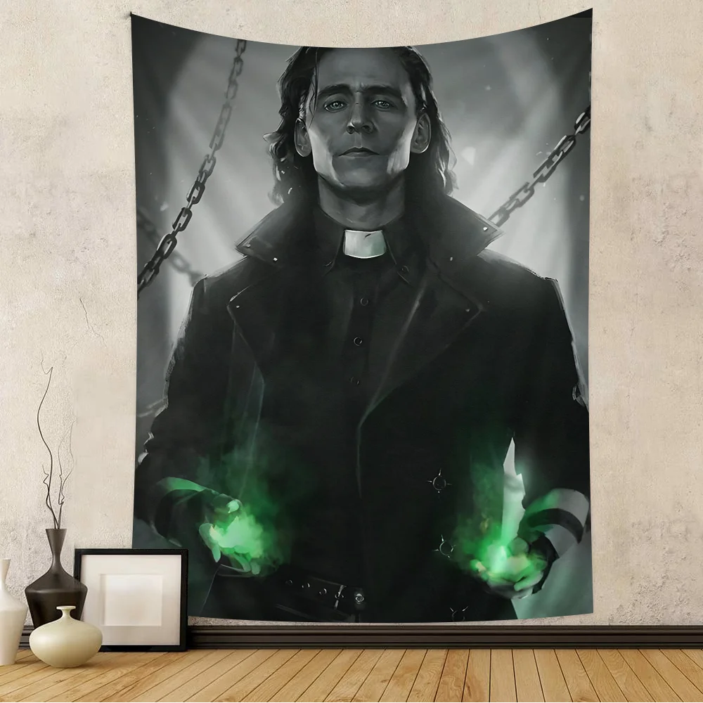 Tapisserie Loki - Portrait Magie Noir et Blanc