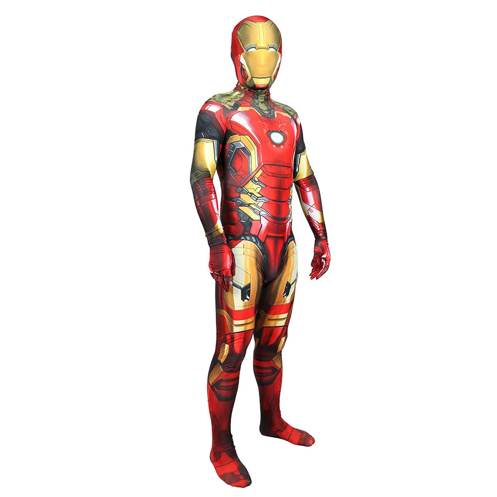 Déguisement Iron Man Jarvis Adulte - Combinaison avec Casque Lumineux Amovible