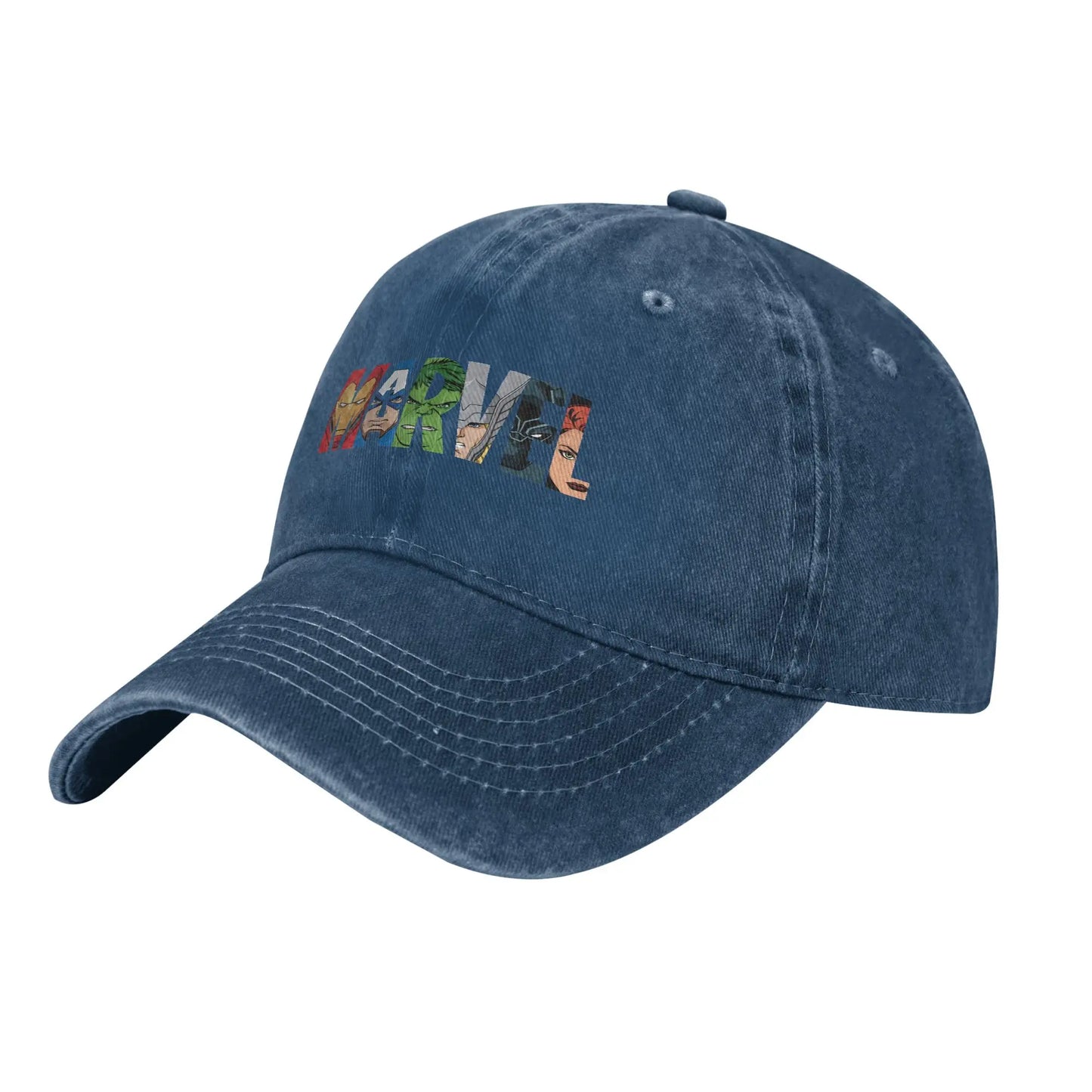 Casquette Marvel - Logo Visages Bleu Marine