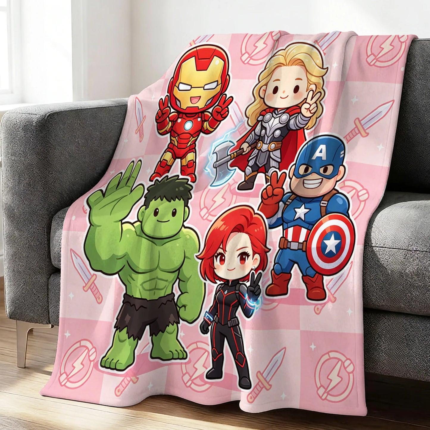 Plaid Polaire Avengers Chibi - Team Rose