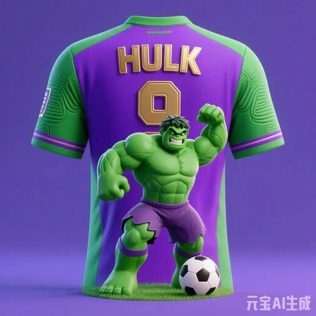 Maillot Football Avengers Hulk - Fond Violet Poing Levé #9