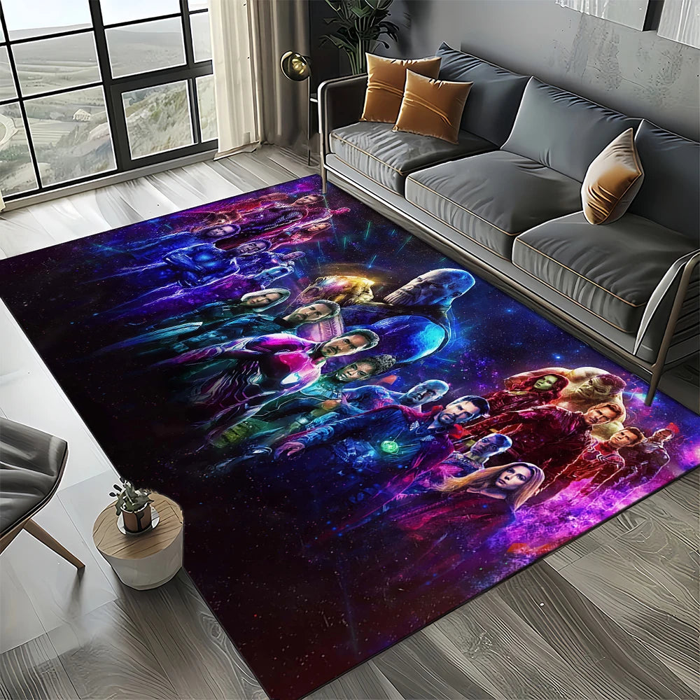 Tapis Avengers 3D - Design Équipe Lumineuse Violette