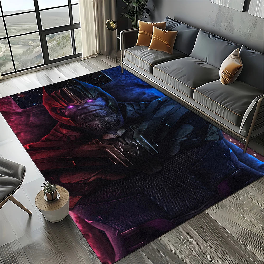 Tapis Avengers 3D - Design Iron Man Bleu Blanc
