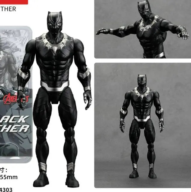 Figurine Avengers Black Panther - Modèle Deluxe Noir et Argent 18cm