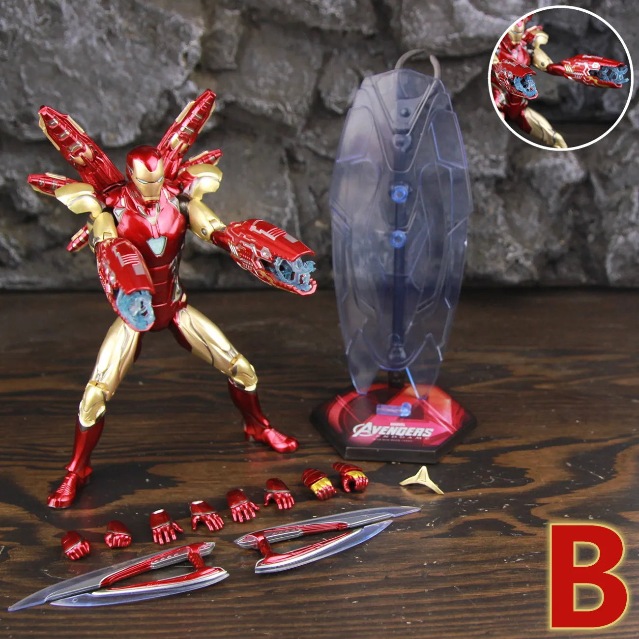 Figurine ZD Toys Iron Man MK85 2.0 LED - Pose Combat Répulseurs