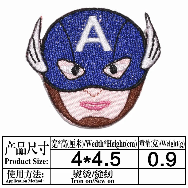 Patch Avengers Captain America - Visage Brodé