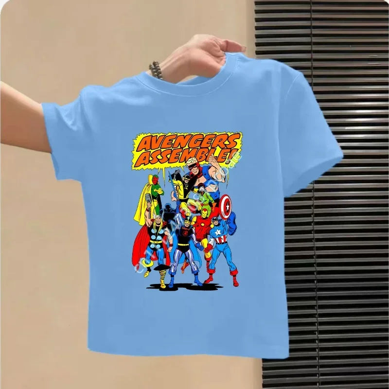 T-Shirt Enfant Avengers - Design Équipe Bleu