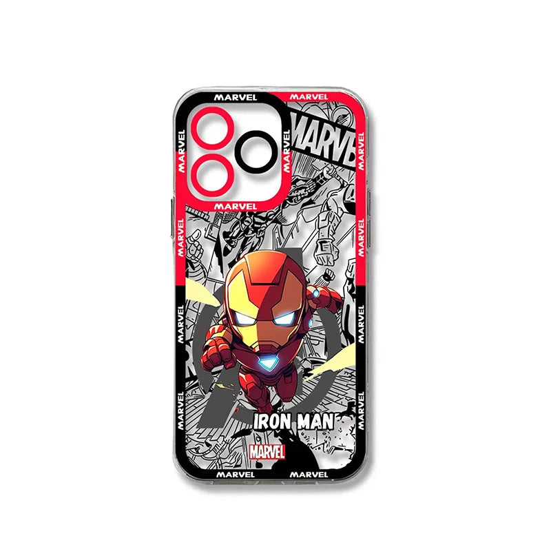 Coque Oppo Iron Man - Chibi Marvel Fond BD Rouge