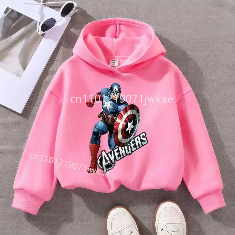 Sweat Capuche Enfant Avengers Captain America Solo - Rose