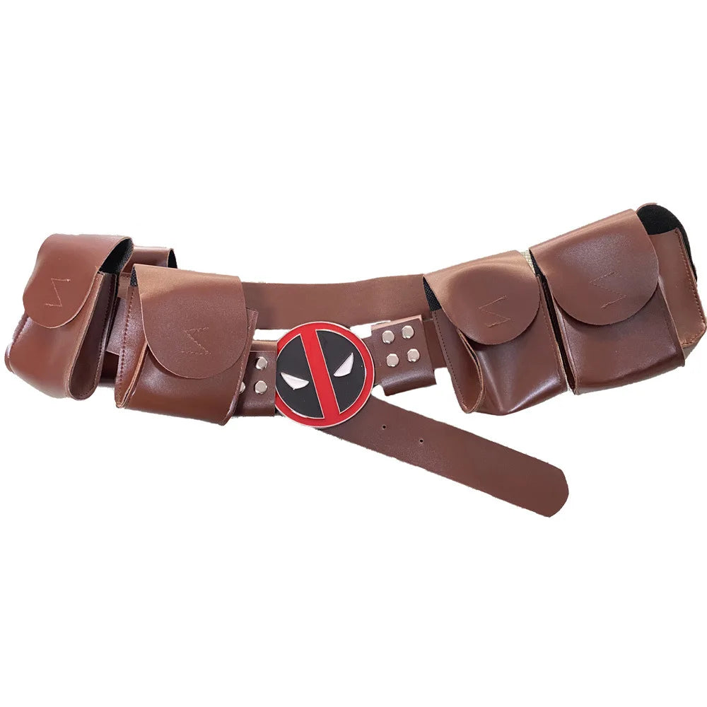 Ceinture Cosplay Deadpool - Boucle Logo Poches Ajustable