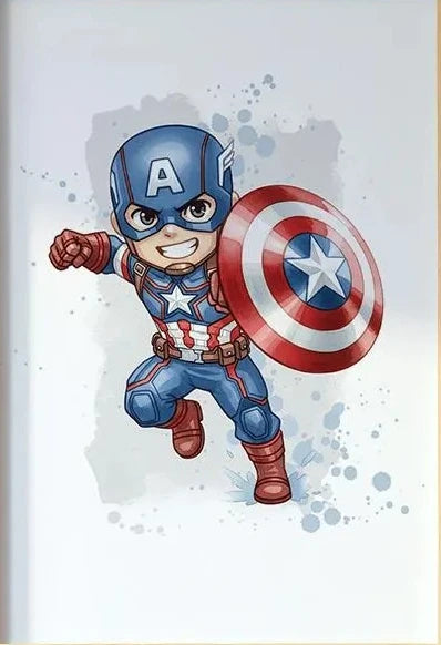 Poster Aquarelle Captain America - Style BD Coloré