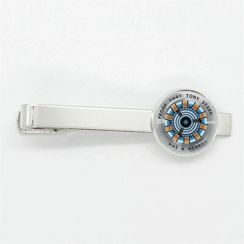 Pince à Cravate Tony Stark - Réacteur ARC Bleu Clair et Bronze