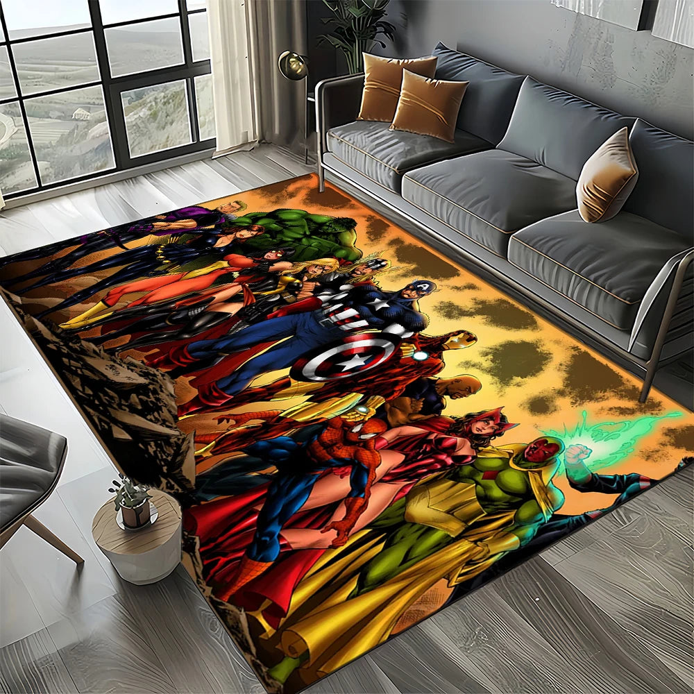 Tapis Avengers 3D - Design Explosion Rouge Orange