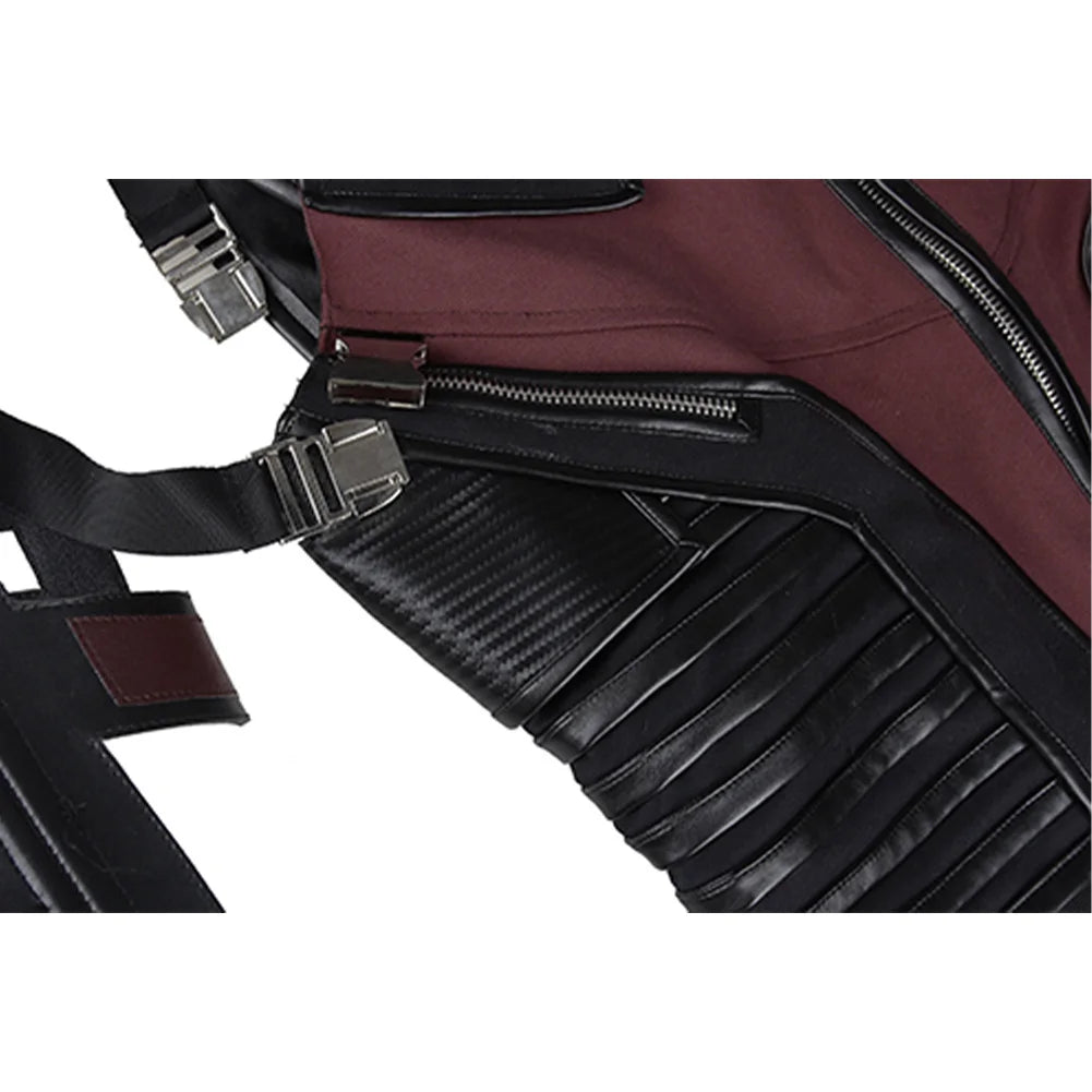 Déguisement Tactique Archer - Gilet Noir et Bordeaux avec Étui à Flèches Dorsal