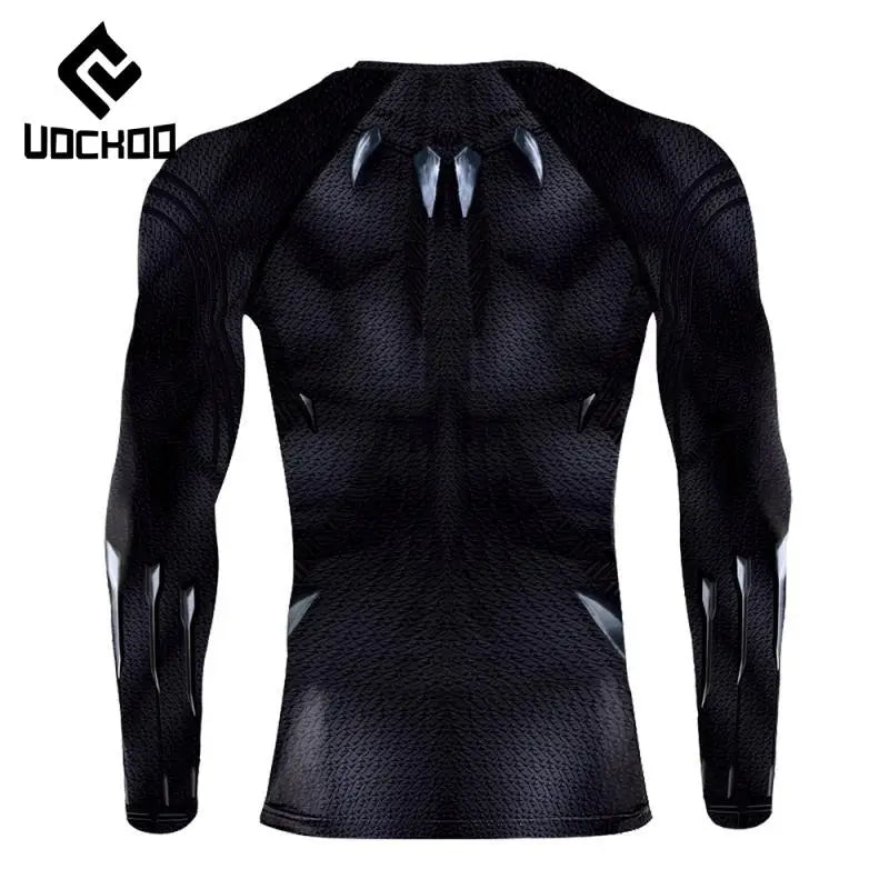 T-Shirt de Compression Black Panther - Design Griffes Écailles