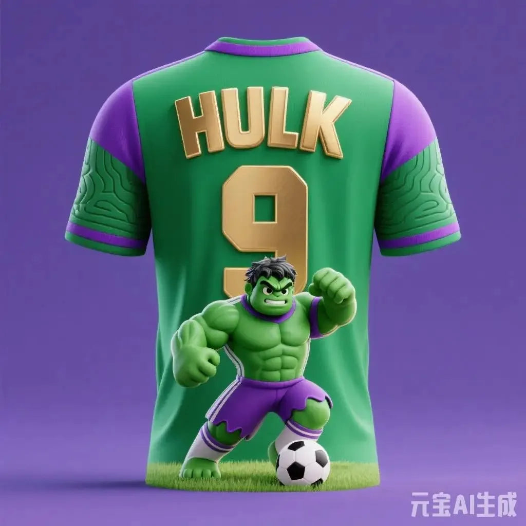 Maillot Football Avengers Hulk - Fond Violet Chaussettes Rayées #9