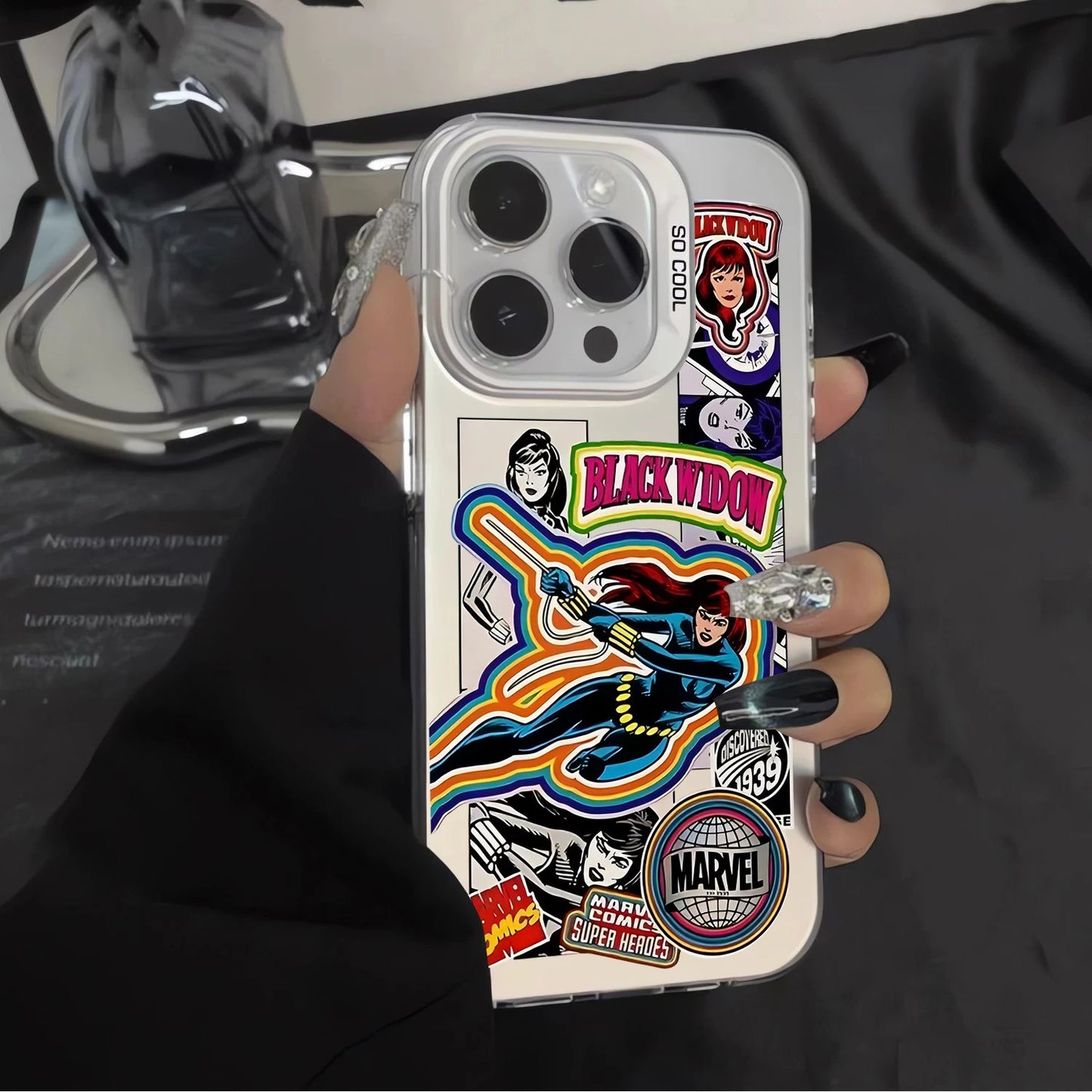 Coque de Téléphone Black Widow - Design Comics Rétro