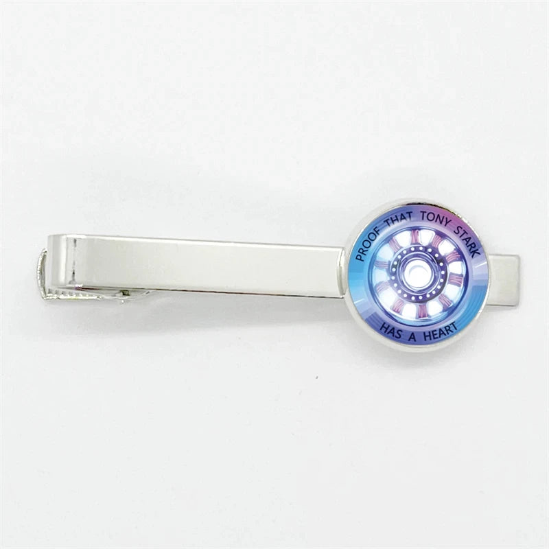Pince à Cravate Tony Stark - Réacteur ARC Holographique Bleu et Violet