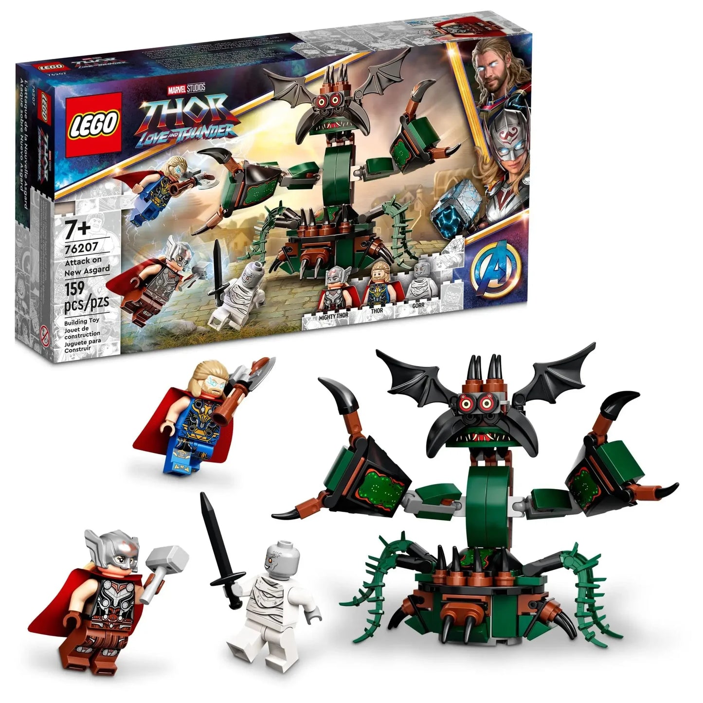 LEGO Marvel Thor Love and Thunder - L'Attaque de New Asgard 159 Pièces