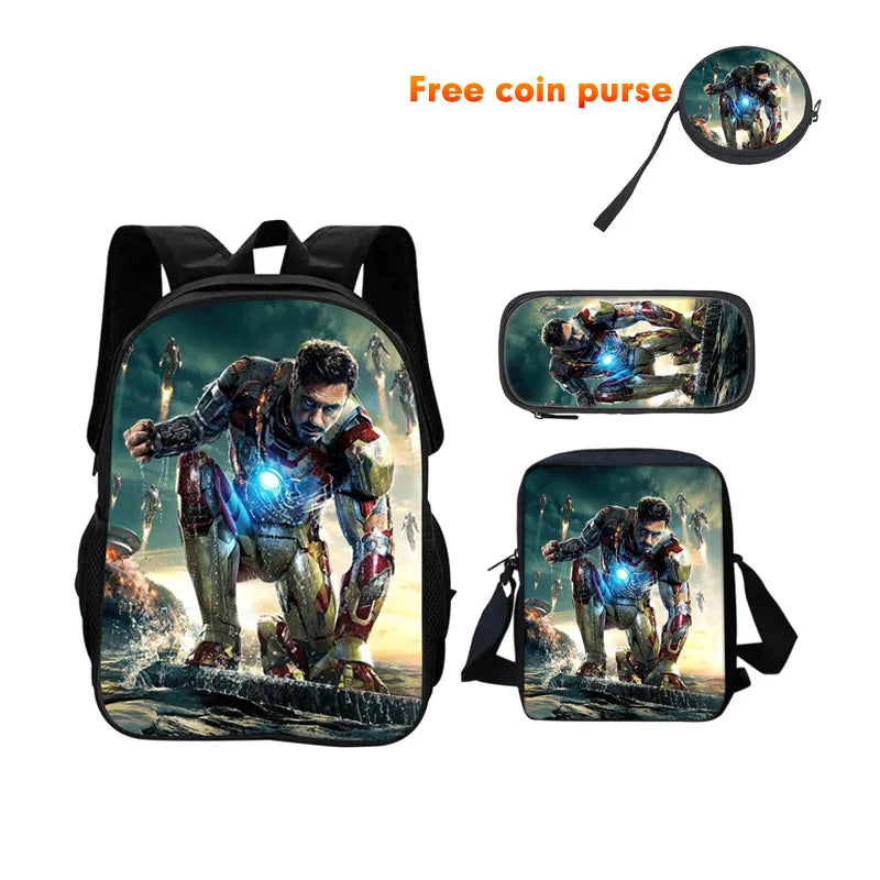 Ensemble Cartable 3 Pièces Avengers Iron Man - Accroupi Plateforme Escouade