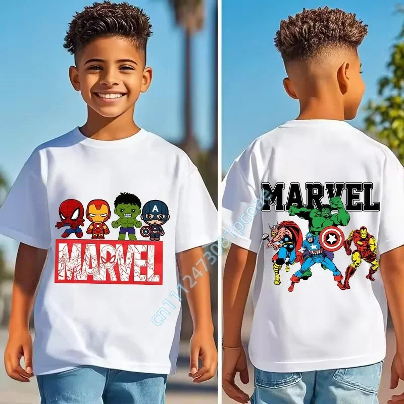 T-Shirt Enfant Marvel - Logo Varsity Héros Groupe