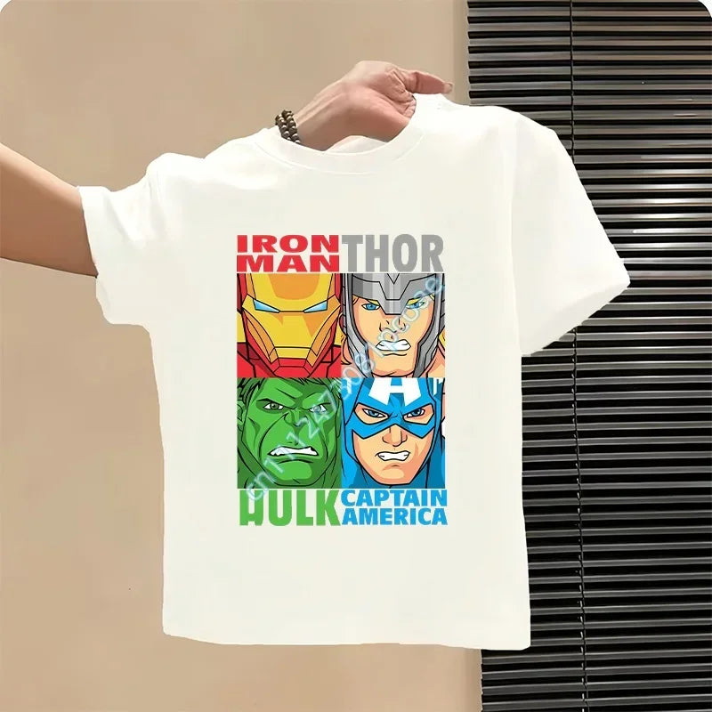 T-Shirt Enfant Avengers - Design Trio Héros Blanc