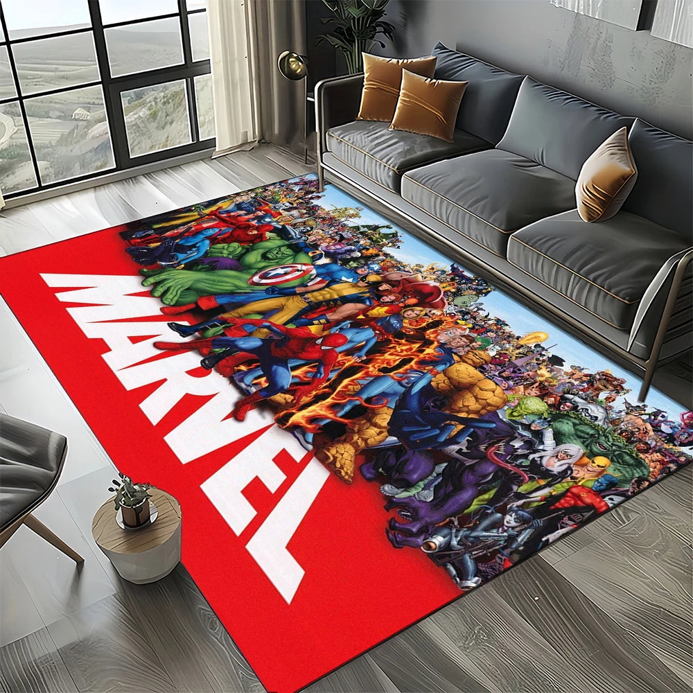 Tapis Avengers 3D - Design Logo Marvel Rouge