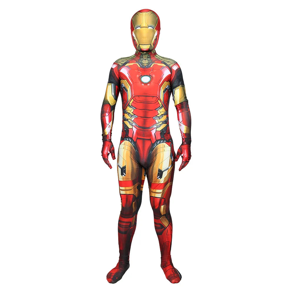 Déguisement Iron Man Jarvis Enfant - Combinaison avec Casque Lumineux Amovible
