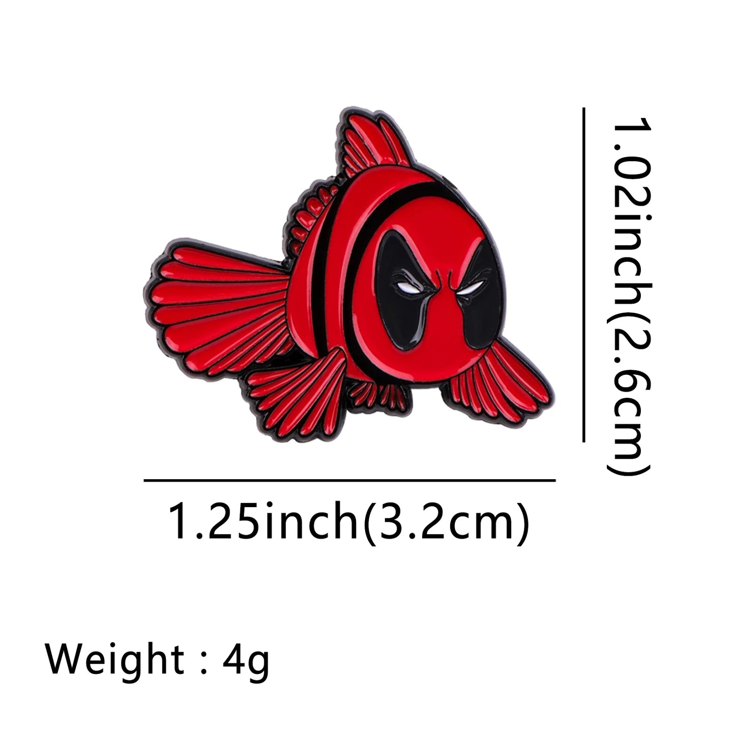 Badge Métal Deadpool Poisson - Broche Parodie Clownfish