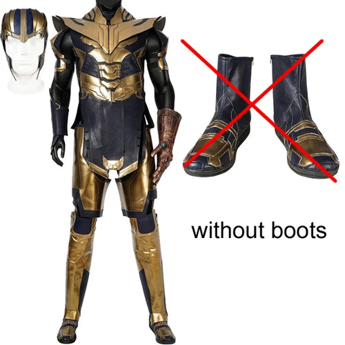 Déguisement Thanos - Armure Endgame Bleu Marine et Or Sans Bottes