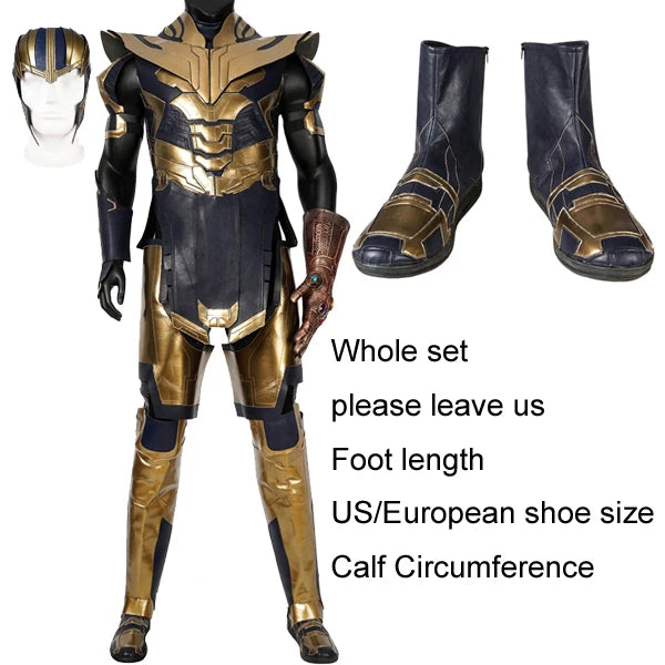 Déguisement Thanos - Armure Endgame Bleu Marine et Or avec Bottes