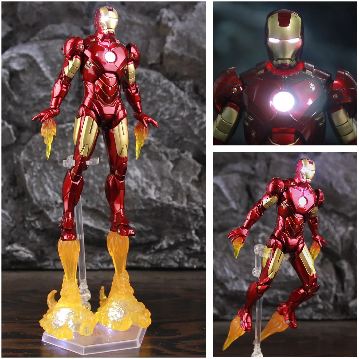 Figurine LED Avengers Iron Man Mark IV - Effet Flammes Propulsion