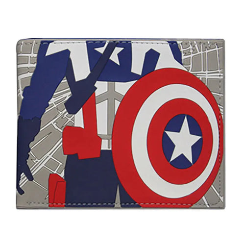 Porte-Monnaie Avengers Captain America - Comic Bleu