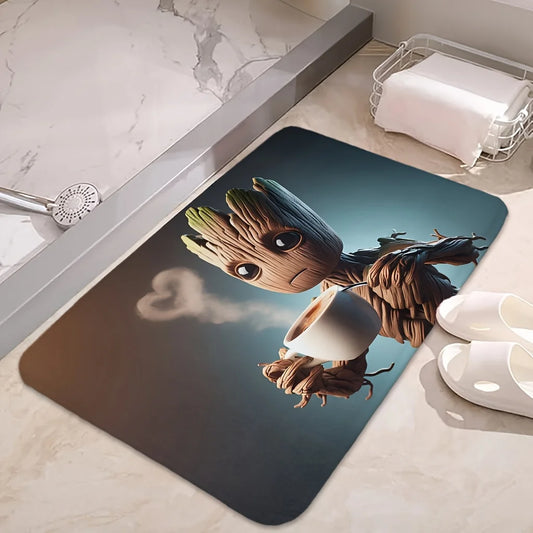 Tapis de bain antidérapant Groot Marvel avec motif 3D