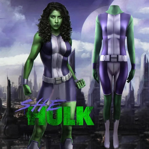 Déguisement She-Hulk - Combinaison Violette et Blanche