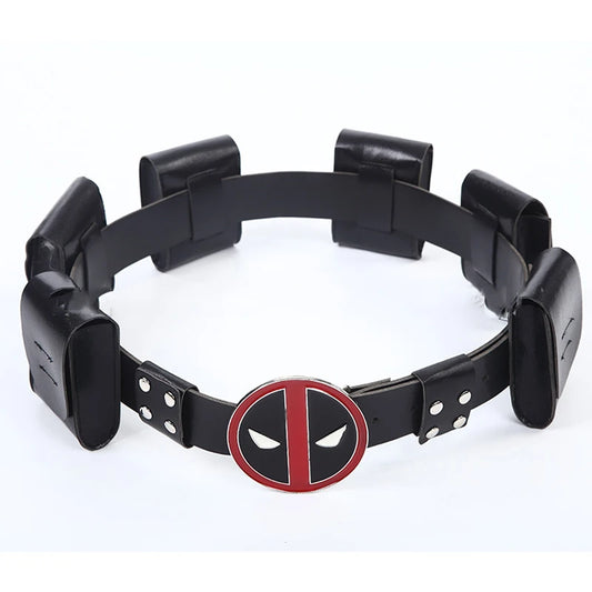Ceinture Cosplay Deadpool - Boucle Logo Poches Ajustable
