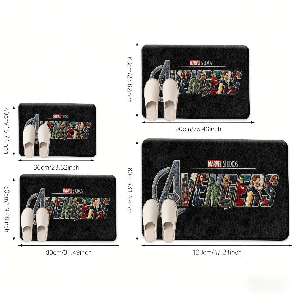 Tapis Marvel Avengers - Design Équipe Marche Rouge et Bleu