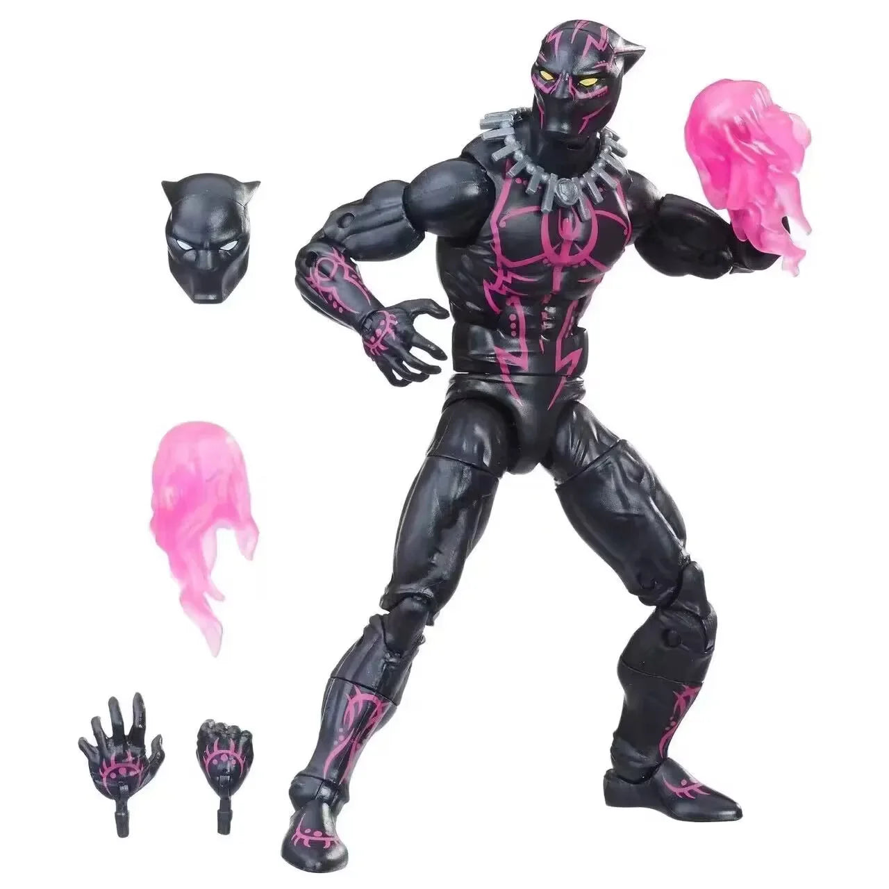 Figurine Marvel Legends Black Panther - Costume Vibranium Effets Roses 15cm