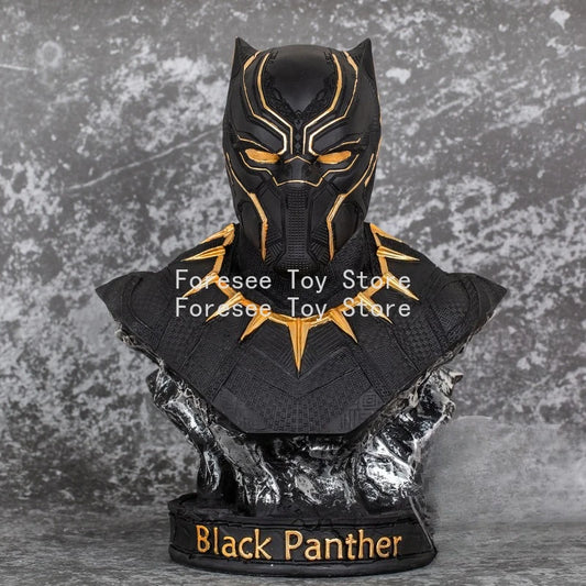 Buste Avengers Black Panther - Sculpture Résine Doré 35cm