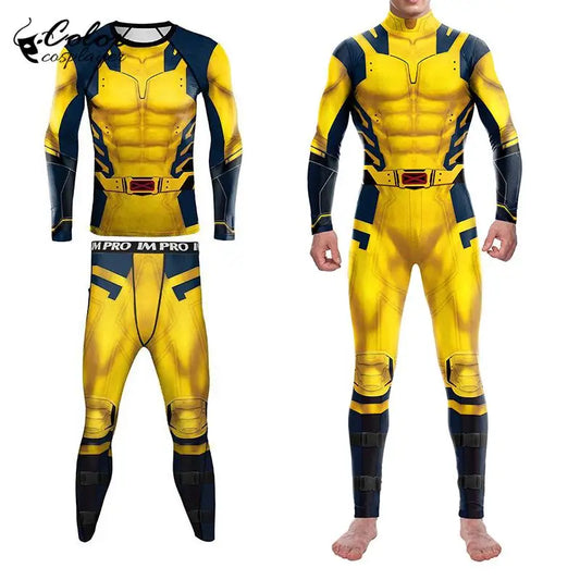 Combinaison Cosplay Wolverine Complète - Jaune Bleu Costume X-Men