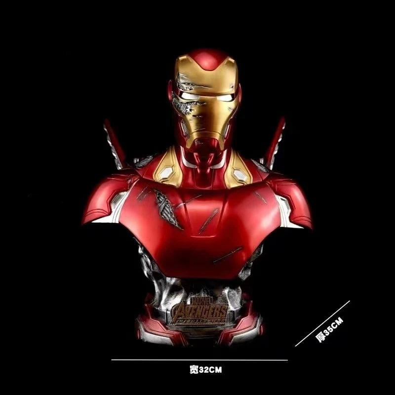 Buste Lumineux Avengers Iron Man - Armure Endommagée Fond Noir