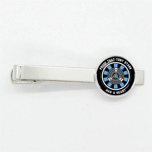 Pince à Cravate Tony Stark - Réacteur ARC Bleu et Noir