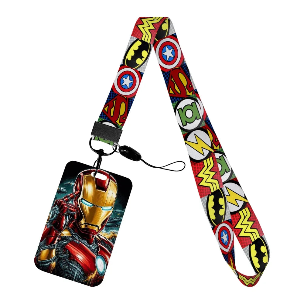 Porte-Badge Iron Man - Casque Doré Fond Sombre