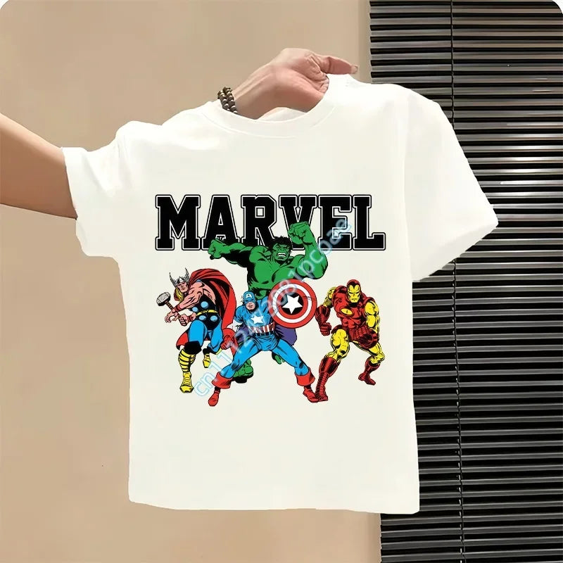 T-Shirt Enfant Avengers Groupe Retro Comics - Blanc