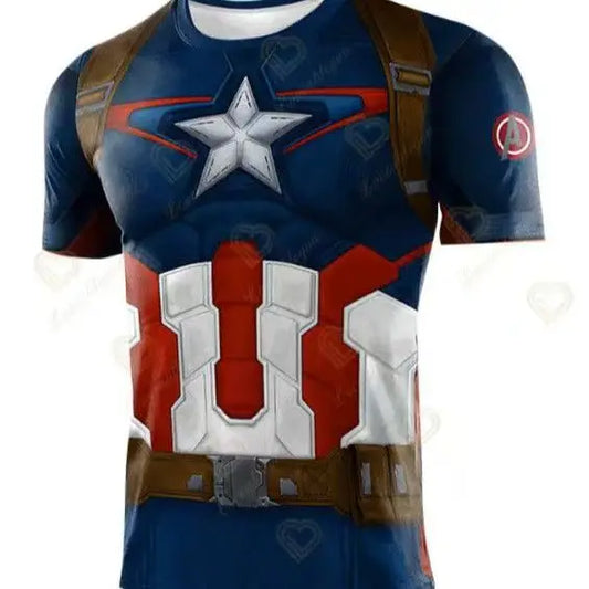 Maillot Compression Captain America - Bandoulieres Logo Avengers
