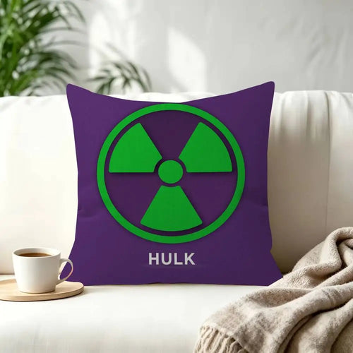 Housse de Coussin Hulk - Symbole Radioactif Violet